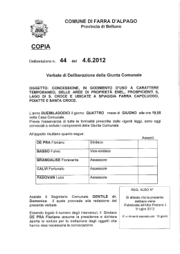 Delibera di Giunta Comunale 44/2012