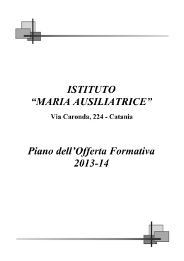 ISTITUTO “MARIA AUSILIATRICE” Piano dell`Offerta Formativa 2013