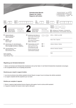 Schiedsrichter-Bericht Rapport de l`arbitre Rapporto dell`arbitro