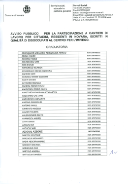 Vedi graduatoria - Comune di Novara
