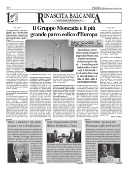 BOTA Il Gruppo Moncada e il più grande parco eolico d`Europa