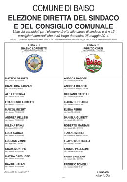 Liste dei candidati per l`elezione diretta alla carica di sindaco e di n