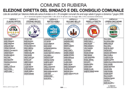 Liste dei candidati per l`elezione diretta alla carica di sindaco e di n