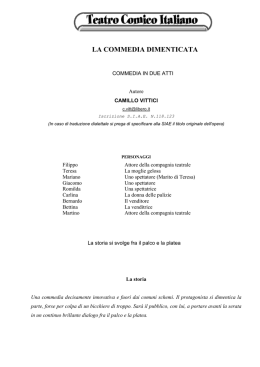 LA COMMEDIA DIMENTICATA