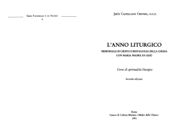 L`ANNO LITURGICO - Centro di Cultura Mariana