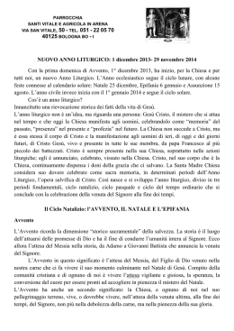 TEL. 051 - 22 05 70 NUOVO ANNO LITURGICO: 1 dicembre 2013