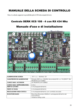 MANUALE DELLA SCHEDA DI CONTROLLO Manuale d`uso e di
