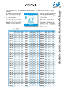 Gaskets - Joints - Juntas - Guarnizioni - Ringe