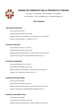 ORDINE DEI FARMACISTI DELLA PROVINCIA DI TREVISO