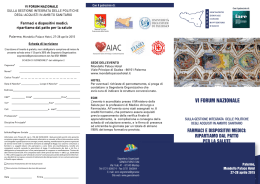 VI FORUM NAZIONALE SULLA GESTIONE