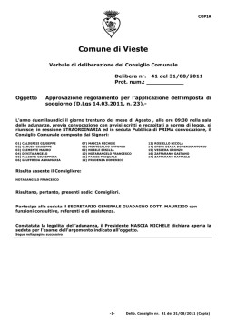 Delibera del Comune di Vieste