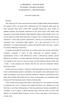 LA PREGHIERA &ldquo;NOI DUE GES&Ugrave;&rdquo; DI MADRE NAZARENA MAJONE