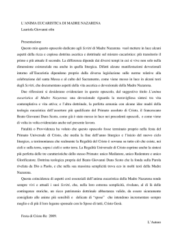 L`ANIMA EUCARISTICA DI MADRE NAZARENA Lauriola Giovanni