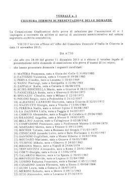 chiusura termini di presentazione delle domande