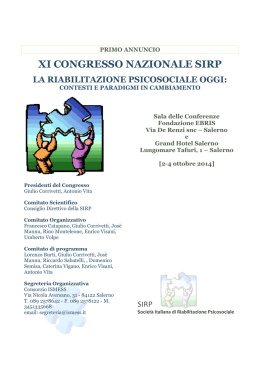 XI CONGRESSO NAZIONALE SIRP