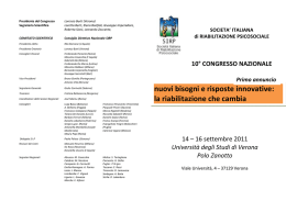 nuovi bisogni e risposte innovative: la riabilitazione che cam bia