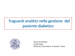 Traguardi analitici nella gestione delle persone con diabete