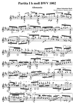 Page 1 Partita I h mol] BWV 1002 Allemanda J ohan Sebastian Bach