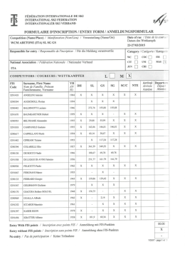 FORMULAIRE D`INSCRIPTION / ENTRY FORM