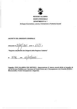 Decreto D.G. n. 8176 del 05/08/2015