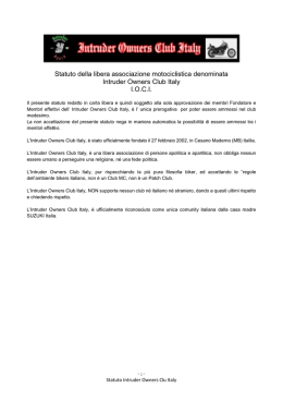 Statuto della libera associazione motociclistica denominata Intruder