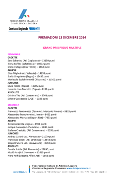 Elenco premiati campionato CorriPiemonte 2014