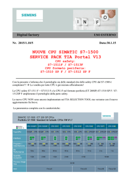NUOVE CPU SIMATIC S7-1500 SERVICE