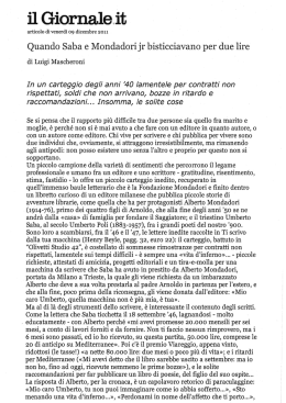 Quando Saba e Mondadori jr bisticciavano per due lire