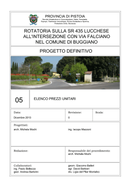 Elenco prezzi unitari - Provincia di Pistoia
