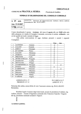 Testo della delibera - Comune di Pratola Serra