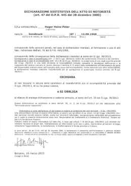 DICHIARAZIONE SOSTITUTIVA DELL`ATTO DI