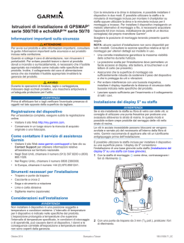 Istruzioni di installazione di GPSMAP&reg; serie 500/700 e