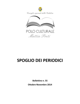 SPOGLIO DEI PERIODICI - Consiglio regionale della Calabria