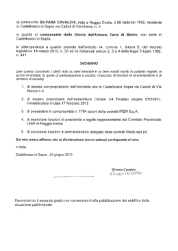 lo sottoscritta SILVANA CAVALCHI, nata a Reggio Emilia, il 08
