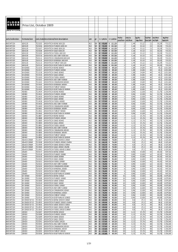 Floorgres € price list october 2009