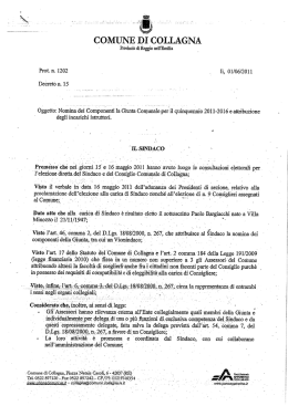 Nomina componenti Giunta