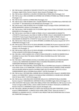 1. NEL TAB Fornitori: AGGIUNGI LE SEGUENTI ETICHETTE ALLE