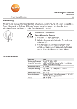 Verwendung Mit der testo Behaglichkeitssonde 0628 0109 kann, in
