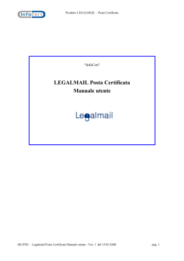 LEGALMAIL Posta Certificata Manuale utente