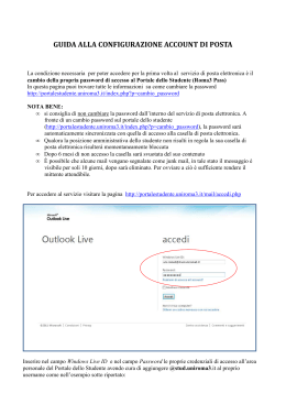 Come configurare l`Account di Windows Outlook Live + inoltro