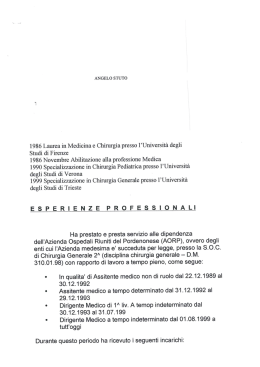 1986 Laurea in Medicina e Chirurgia presso l