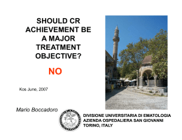 should cr achievement be a major treatment objective?