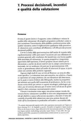 e qualità della valutazione