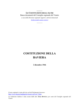 COSTITUZIONE DELLA BAVIERA - Consiglio Regionale del Veneto
