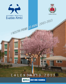 10 anni CALENDARIO 2013 - Azienda Speciale Evaristo Almici