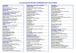 Le convenzioni del DLF di BRESCIA per l`anno 2014