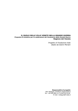 IL RUOLO DELLE VILLE VENETE NELLA GRANDE GUERRA