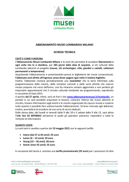 scheda tecnica amlm - Abbonamento Musei Lombardia Milano