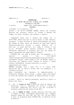 bozza di convenzione che stipulerà con il Cav. Ramonda
