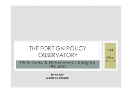 THE FOREIGN POLICY OBSERVATORY OBSERVATORY